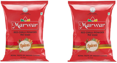Marwar Red Chili (Lal Mirchi |Powder, (Agmark Grade) Pack of 2(2 x 1 kg)