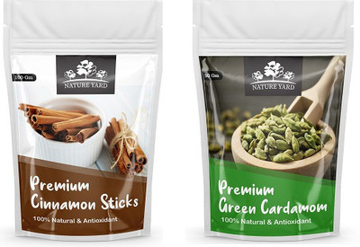 NATURE YARD Cinnamon Sticks 100gm & Green cardamom - 50gm -premium quality(2 x 75 g)