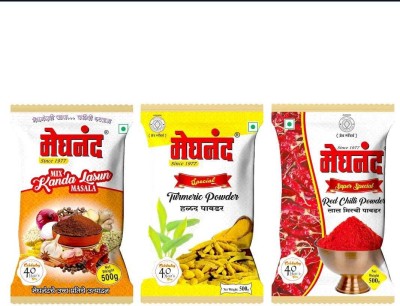 Meghnand Food Products SUPER SPECIAL CHILLI POWDER, SPECIAL TURMERIC POWDER, MIX GARAM MASALA (500 GMS)(3 x 500 g)