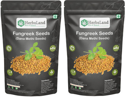 HerbsLand Dana Methi (Funugreek) Seeds | Whole | For Tadka, Pickles & Curries(2 x 300 g)