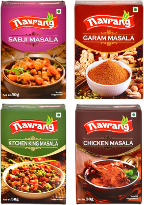 NAVRANG Readymade Sabji, Kitchen King, Garam and Chicken Masale(4 x 50 g)