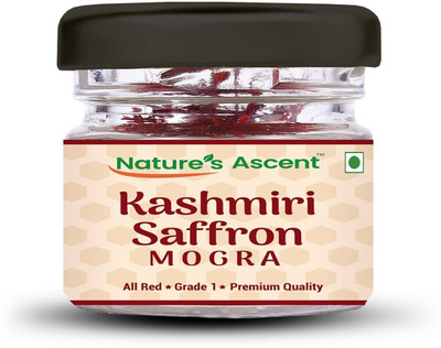 Nature's Ascent Pure Kashmiri Saffron Mogra | Grade 1 | Unadulterated, Premium Deep Red Threads(1 g)