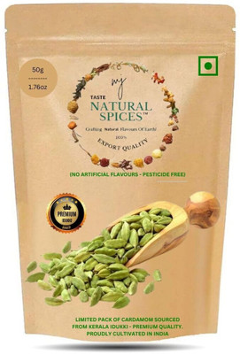 MJTASTENATURAL Cardamom Elaichi - Export Quality Whole Green Pods for Authentic Flavor & Aroma(50 g)