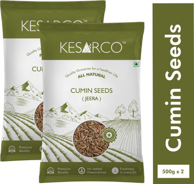 KESARCO Cumin (Jeera) Seeds - Whole (Jeera Sabut)(2 x 0.5 kg)
