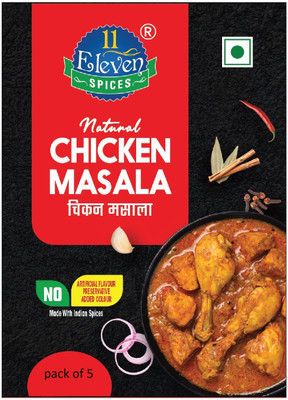 11 ELEVEN SPICES Chicken Masala|Indian Non-Vegetarian Curry Spice Mix for Chicken,Tandoori &Gravy(5 x 50 g)