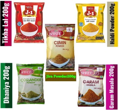 J-1 Mirch,Garam Masala, Dhaniya, Haldi (200g -200g each)(5 x 40 g)