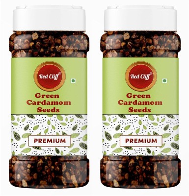 RED CLIFF Premium Green Cardamom Seeds Elaichi Dana | (Cardamom Seeds(2 x 100 g)