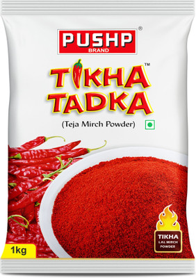 Pushp Brand Tikha Tadka Chilli / Mirch Powder Extra Spicy for Sabzi,Dal Fry,Everyday Cooking(1 kg)