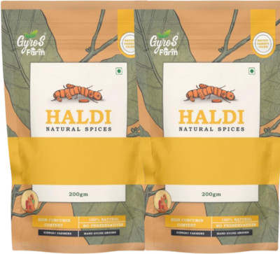 Gyros Hand Stone Ground Turmeric haldi Powder | Cooking Masala(2 x 200 g)