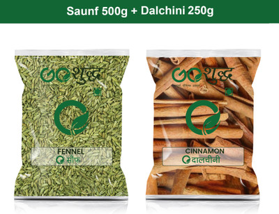 Goshudh Dalchini sabut 250gm & Saunf 500gm Combo Pack 750g(750 g)