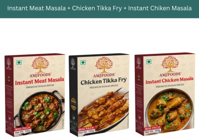 amjfoods Pack of 3 Instant chicken masala,instant meat masala,chicken tikka fry(3 x 100 g)