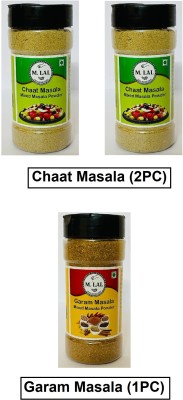 M. Lal Tasty chatpata Chaat masala in (2Pack) & 1 Pack of garam masala (125 gram each)(3 x 125 g)