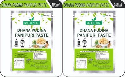 GREEN PIECE Ready To Eat Dhana Pudina Pani Puri Paste(2 x 100 g)