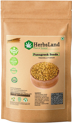 HerbsLand Organic Fenugreek Seed/Methi Seeds (Whole, 150gm) | Trigonella Foenum-Graecum(150 g)