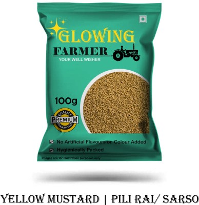 GLOWING FARMER Premium Quality Yellow Mustard Seeds | Pili Rai | Pili Sarson(100 g)