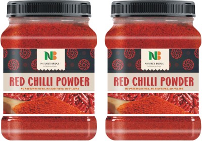 Nature's Bridge Organic Red Chilli Powder | Mathania Lal Mirch Powder - 400 gm x 2 Jar(800 g)