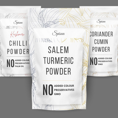 Spisaa Kashmiri Chilli Powder 250g+Cumin Powder 250g+Resham Salem Turmeric Powder 250g(3 x 250 g)