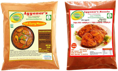 Ayyanar's Fish Curry Masala and Fish 65 (Fry) Masala combo each 200g(2 x 200 g)