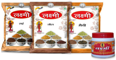 LAXMI Combo - Rai 500 Gm Jeera 500 Gm Dana Methi 1 Kg Hing 50 Gm | (Pack of Four)(4 x 0.51 kg)