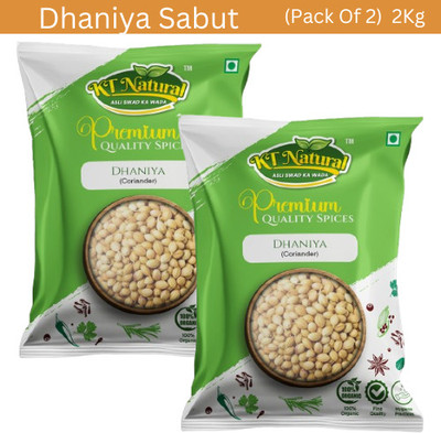 KT Natural Coriander Seed Whole | Dhaniya Sabut(2 x 1 kg)