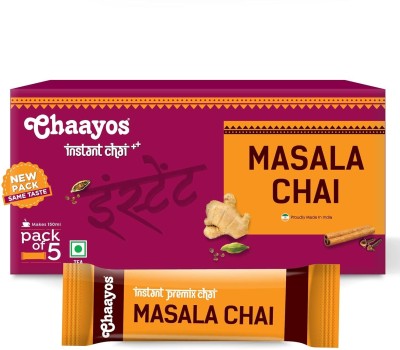 Chaayos Instant Tea Premix - Regular Sugar - Masala Flavour (5 Sachets) | Instant Tea | Tea Premix | Masala Tea | Masala Chai | Assam Tea ,Flavored Tea,Tea Masala Mix(110 g)