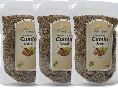 Farmbean Natural Premium Cumin Seeds | Jeera | Cumin | Jiru | Zeera | Jeelakarra(3 x 250 g)