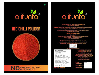 alifunta Red Chilli Powder | No Artificial Colours | No Preservatives |No Added Flavours(250 g)