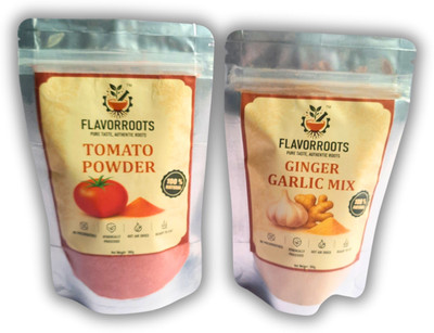 FLAVORROOTS Combo Pack of 2 – Tomato Powder & Ginger-Garlic Mix (100g each)(2 x 100 g)