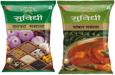 Suvidhi Chatpat Masala 200gm 2, Sambar Masala 200gm 2 (Pack of 2) in All 800 Gram(2 x 400 g)
