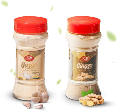 Kings Fresh Ginger Powder&Garlic Powder Flakes/Birista/Fried Pyaz Combo 100G Each Pack(2 x 100 g)