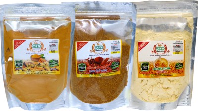 SPD Trio | Erode Turmeric Powder 100g+Guntur red chilli Powder 100g+Chana Besan 200g(3 x 133.33 g)