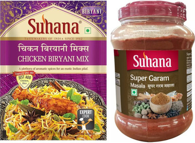 SUHANA Combo of Chicken Biryani Spice Mix 1Pack and Super Garam Masala 1kg Jar(2 x 0.5 kg)