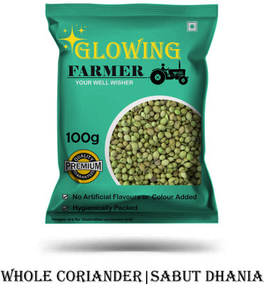 GLOWING FARMER Premium Quality Whole Coriander | Sabut Dhania / Dhaniya(100 g)