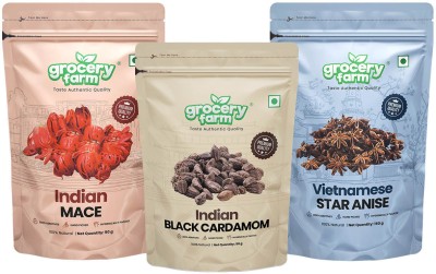 Grocery Farm Aromatic Spice Combo: Star Anise, Black Cardamom & Indian Mace(3 x 83.33 g)