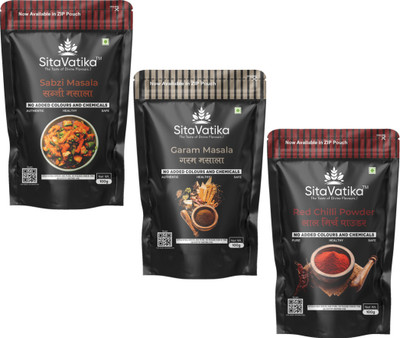 SITAVATIKA Combo Pack-Sabzi Masala, Garam Masala, Red Chilli Powder(3 x 100 g)