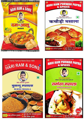 hari ram & sons Samosa masala Buknu Kachauri Masala Dum Aalo Masala(4 x 87.5 g)