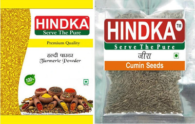HINDKA Haldi Powder and Jeera Whole Combo(Each 100gm) I Turmeric Powder and Cumin Seed(2 x 100 g)