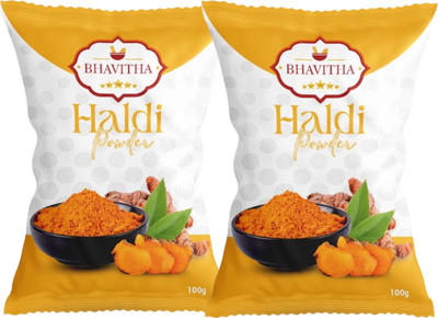 Bhavitha Turmeric Powder, Natural Golden Haldi Powder | No Added Flavours and Colours(2 x 100 g)