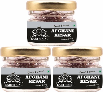 EARTH KING Natural & Pure Finest A++ Grade Afghani Kesar /Jafran for Biryani & Cooking –3Gm(3 x 1 g)
