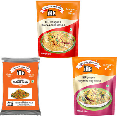 IHP Vangibath Masala,Puliogare Masala & Bisibelebath Masala (Combo Pack)(3 x 100 g)