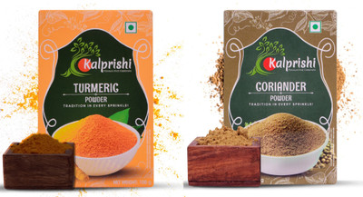 Kalprishi Combo – Coriander (Dhaniya) & Turmeric (Haldi) Powder | Pack of 2(2 x 100 g)