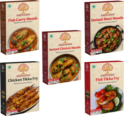 amjfoods Pack of 5 Ready to use Masalas for Perfect Dishes(5 x 100 g)