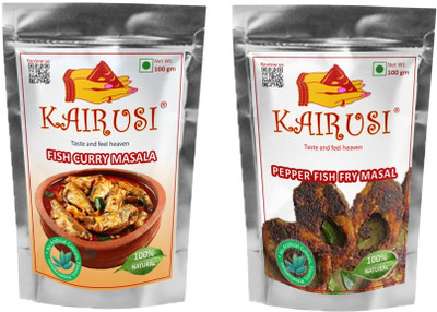 KAIRUSI Combo Pack Fish Curry Masala and Pepper Fish Fry Masala(2 x 100 g)