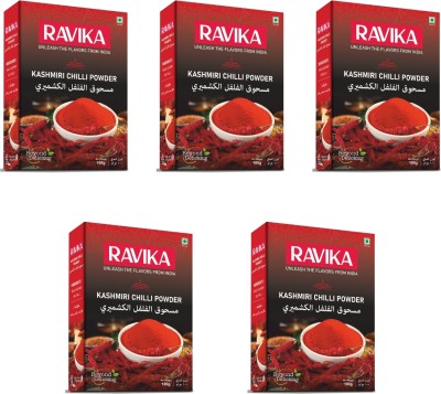 RAVIKA Kashmiri Lal Mirch, Red Chilli Powder For Cooking(5 x 100 g)