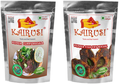 KAIRUSI Combo Pack Pepper Curry Masala and Pepper Fish Fry Masala(2 x 100 g)