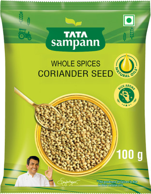Tata Sampann Coriander Seed (Dhaniya), Whole Spices, Natural Oils*, Rich Aroma,(100 g)