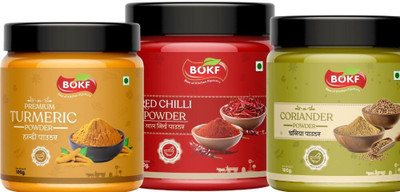 BOKF Combo of Three Pack Turmeric,Coriander Red Chilli Powder ( Each of 100g)(3 x 100 g)