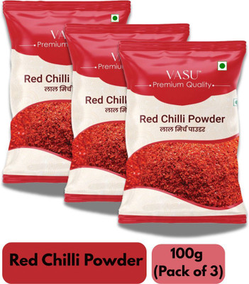 VASU Red Chilli Powder 100g Spicy Lal Mirch for Indian Cooking, Pack of 3(3 x 100 g)