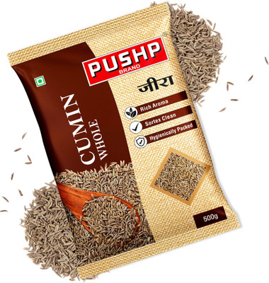 Pushp Brand Whole Jeera | Premium Cumin Seeds for Cooking & Tadka(500 g)