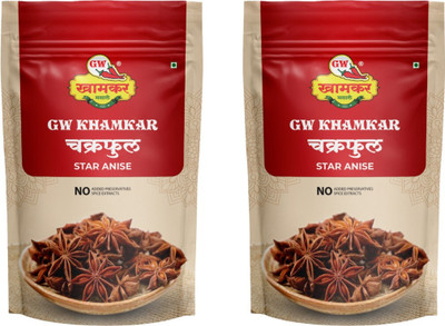 GW Khamkar Chakraful Tukdi/ Chakra Phool/ Star Anise Whole200 grams, Pack of 2(100g each)(2 x 100 g)